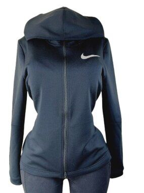 Nike Women's Black Dri-FIT Long Sleeve Hooded Full Zip Basketball Jacket Size L